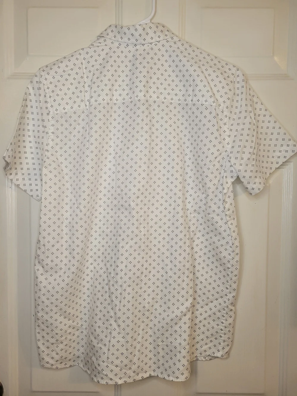 Abercrombie Kids Short Sleeve White Patterned Button-Up Shirt